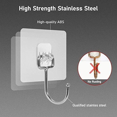JIALTO Wall Hooks for Hanging Strong, Adhesive Hooks for Wall Heavy Duty, Wall hangings, Kitchen Accessories Items, Sticky Photo Frame Hangers (Pack of 20, Nail Hook)