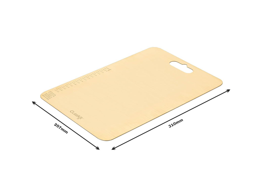 Clazkit Stainless Steel Chopping Board Vegetable,Fruit Cutting, Kneeding, Cake Prep, Heavy Duty Chopping-Board (Size 31.8CM X 21CM)