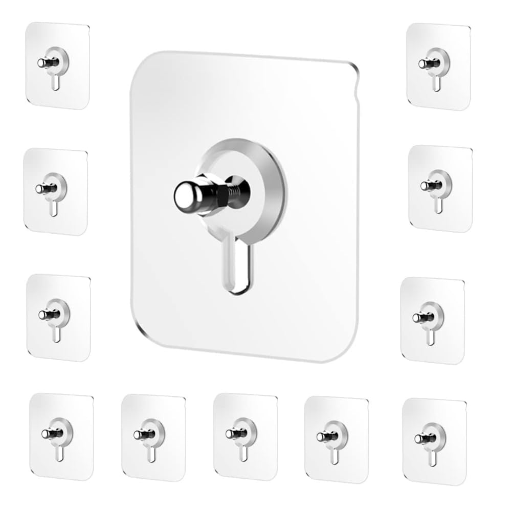 Zulaxy Wall Hanger Hooks for Hanging Clothes Home Kitchen Office Bathroom Bedroom Door, 2 Pack Self Adhesive Strong Hanger Hooks (6 Hooks Hanger, Transparent)