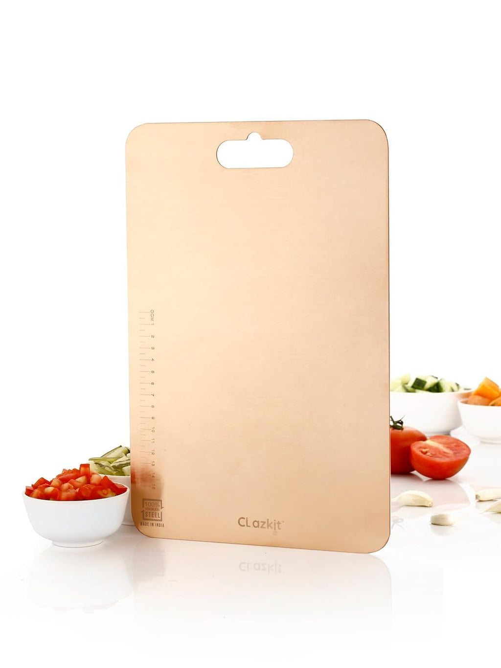Clazkit Stainless Steel Chopping Board Vegetable,Fruit Cutting, Kneeding, Cake Prep, Heavy Duty Chopping-Board (Size 31.8CM X 21CM)