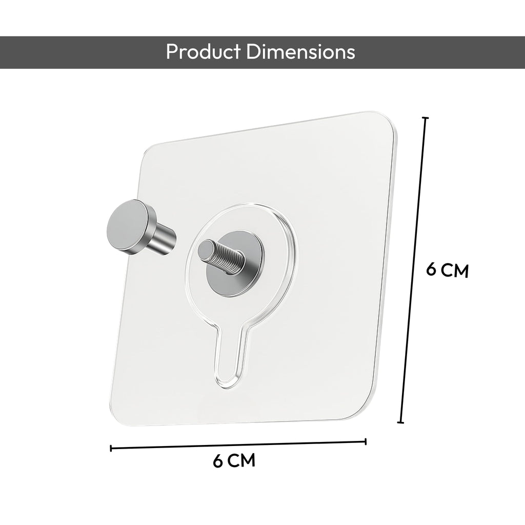 Zulaxy Wall Hanger Hooks for Hanging Clothes Home Kitchen Office Bathroom Bedroom Door, 2 Pack Self Adhesive Strong Hanger Hooks (6 Hooks Hanger, Transparent)