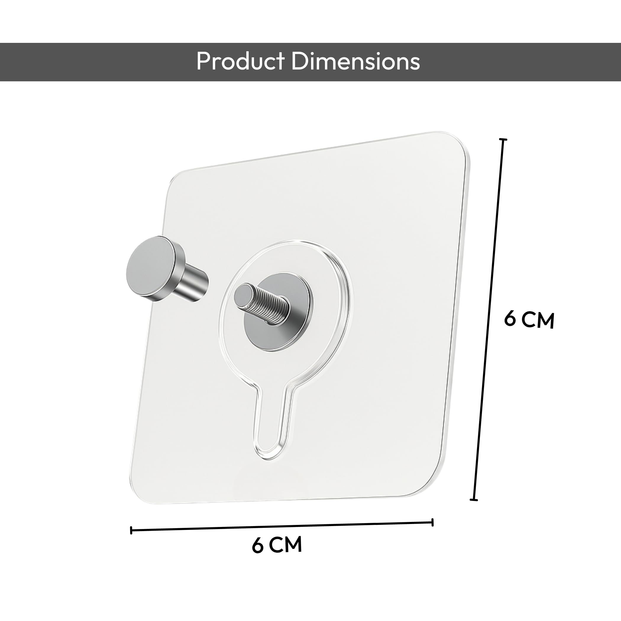 Zulaxy Wall Hanger Hooks for Hanging Clothes Home Kitchen Office Bathroom Bedroom Door, 2 Pack Self Adhesive Strong Hanger Hooks (6 Hooks Hanger, Transparent)