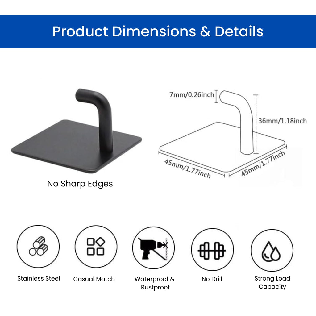 Zulaxy Wall Hanger Hooks for Hanging Clothes Home Kitchen Office Bathroom Bedroom Door, 2 Pack Self Adhesive Strong Hanger Hooks (6 Hooks Hanger, Transparent)