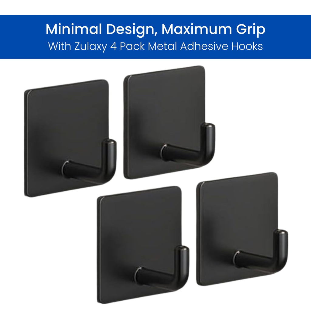 Zulaxy Wall Hanger Hooks for Hanging Clothes Home Kitchen Office Bathroom Bedroom Door, 2 Pack Self Adhesive Strong Hanger Hooks (6 Hooks Hanger, Transparent)