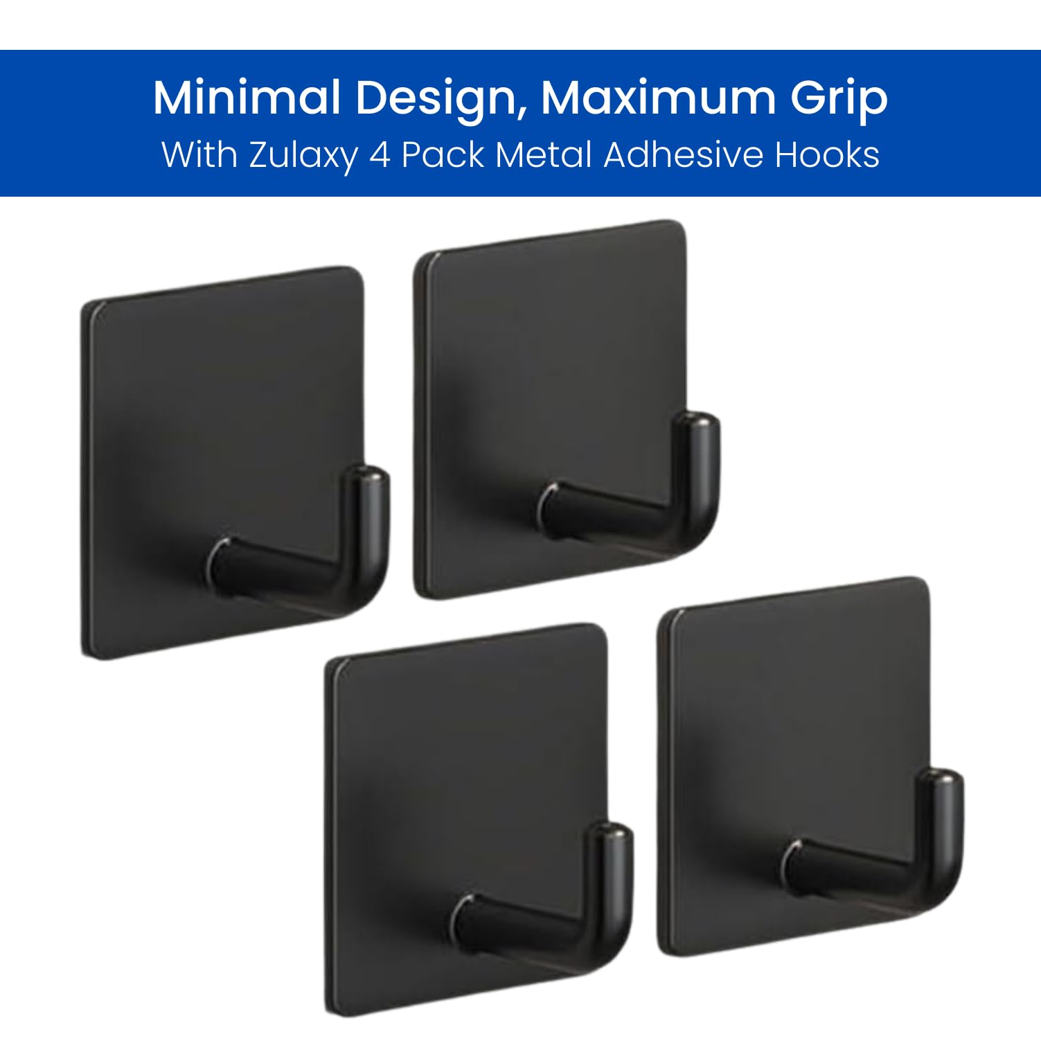 Zulaxy Wall Hanger Hooks for Hanging Clothes Home Kitchen Office Bathroom Bedroom Door, 2 Pack Self Adhesive Strong Hanger Hooks (6 Hooks Hanger, Transparent)