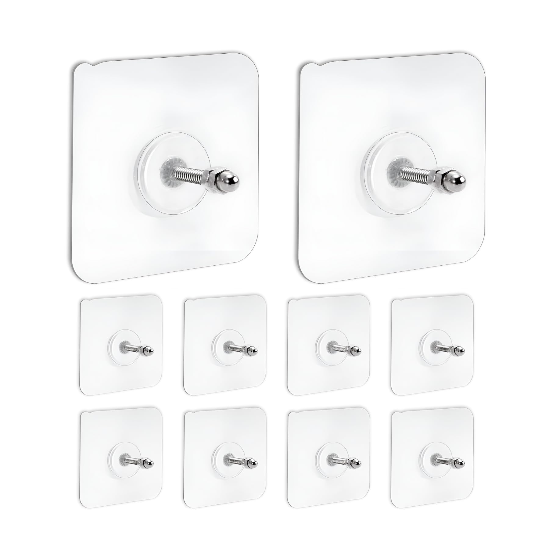 Zulaxy Wall Hanger Hooks for Hanging Clothes Home Kitchen Office Bathroom Bedroom Door, 2 Pack Self Adhesive Strong Hanger Hooks (6 Hooks Hanger, Transparent)