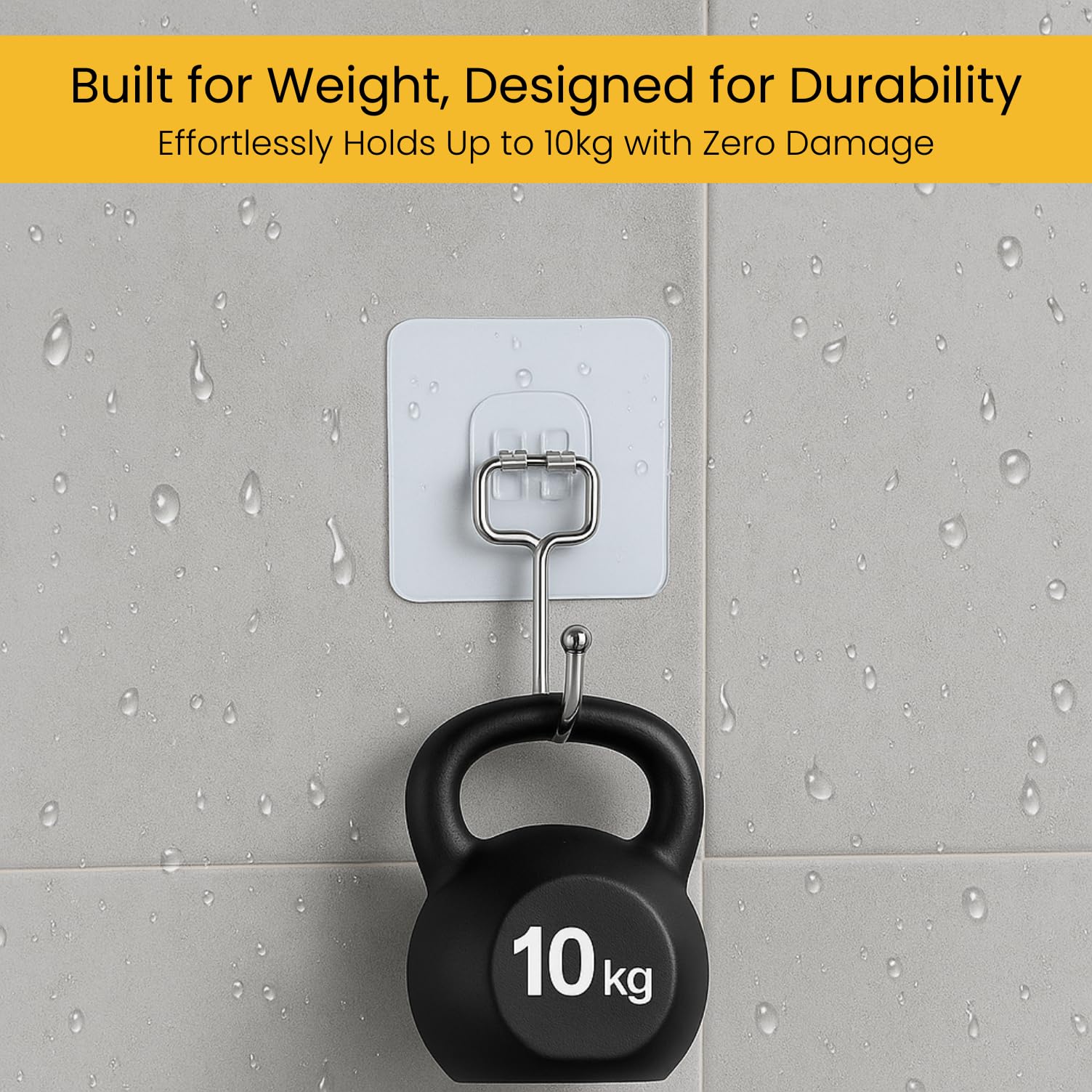 Zulaxy Wall Hanger Hooks for Hanging Clothes Home Kitchen Office Bathroom Bedroom Door, 2 Pack Self Adhesive Strong Hanger Hooks (6 Hooks Hanger, Transparent)