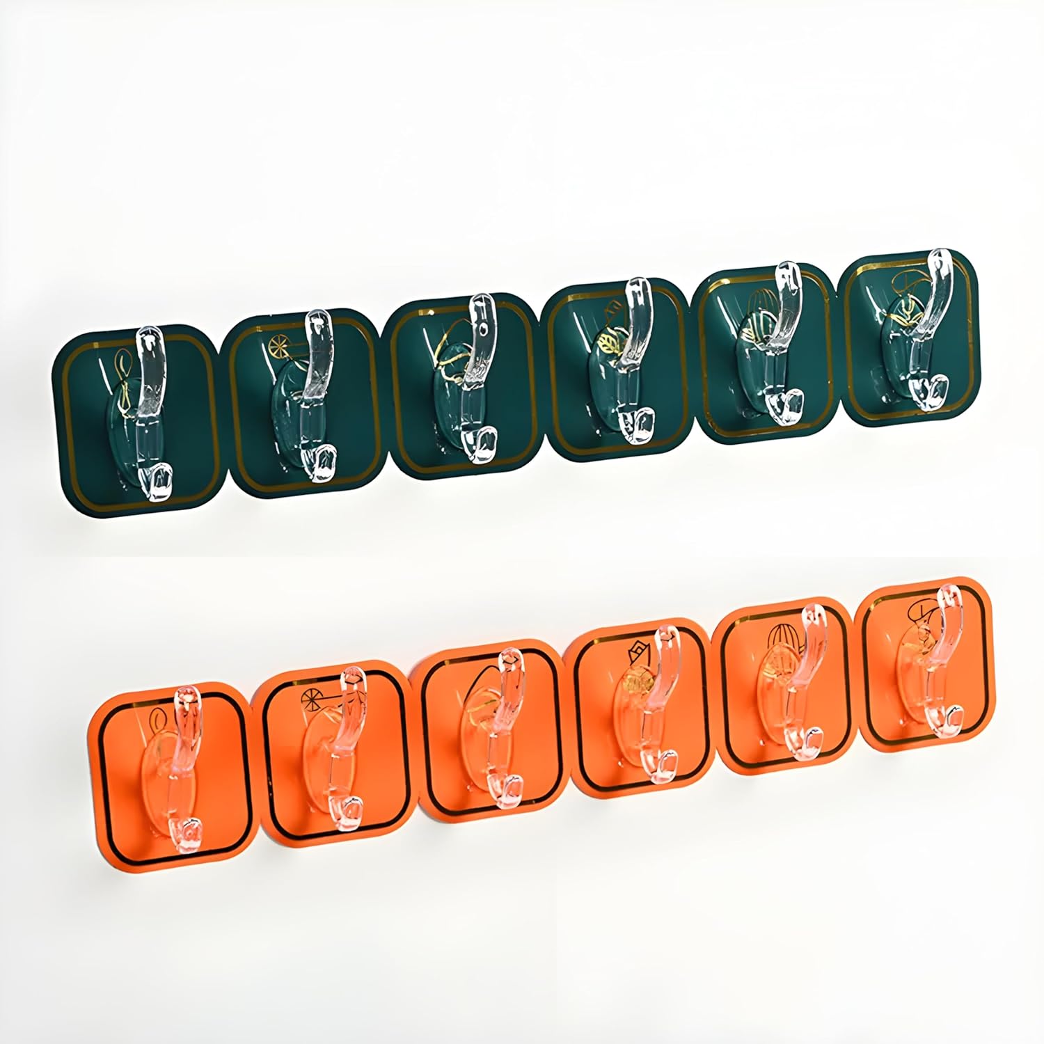 JIALTO 1 Pcs Wall Hanger Hooks for Wall Hook Clothes Hanging for Wall Strong Self Adhesive Magic Sticker Hook | Cloth Hanging Hook | Hooks for Clothes Hanging (6 Hook Strip)