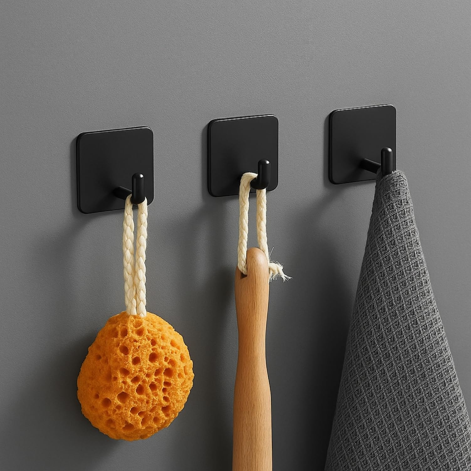 Zulaxy Wall Hanger Hooks for Hanging Clothes Home Kitchen Office Bathroom Bedroom Door, 2 Pack Self Adhesive Strong Hanger Hooks (6 Hooks Hanger, Transparent)