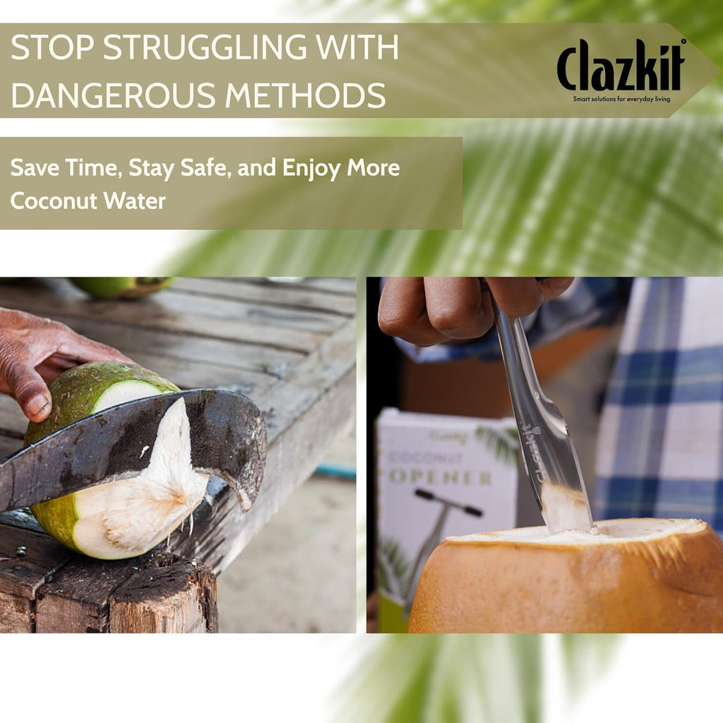 Clazkit Stainless Steel Coconut Opener Tool, Coconut Driller, Coconut Opener Machine, Coconut Opener Knife, Coconut Water Opener- (Pack- 1)