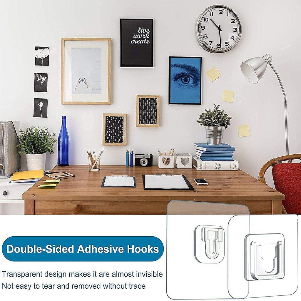 JIALTO Wall Hooks for Hanging Strong, Adhesive Hooks for Wall Heavy Duty, Wall hangings, Kitchen Accessories Items, Sticky Photo Frame Hangers (Pack of 20, Nail Hook)