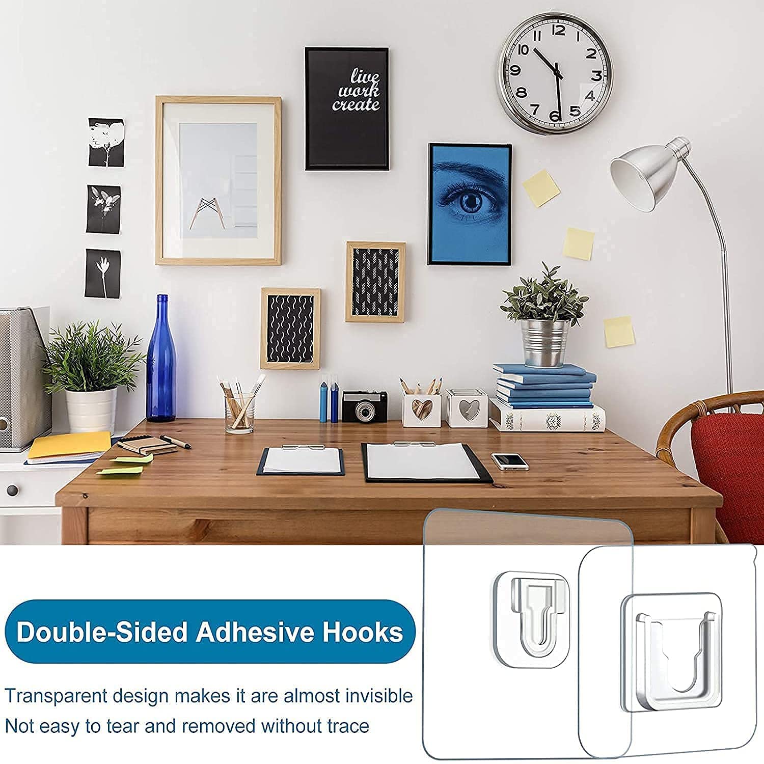 JIALTO Wall Hooks for Hanging Strong, Adhesive Hooks for Wall Heavy Duty, Wall hangings, Kitchen Accessories Items, Sticky Photo Frame Hangers (Pack of 20, Nail Hook)