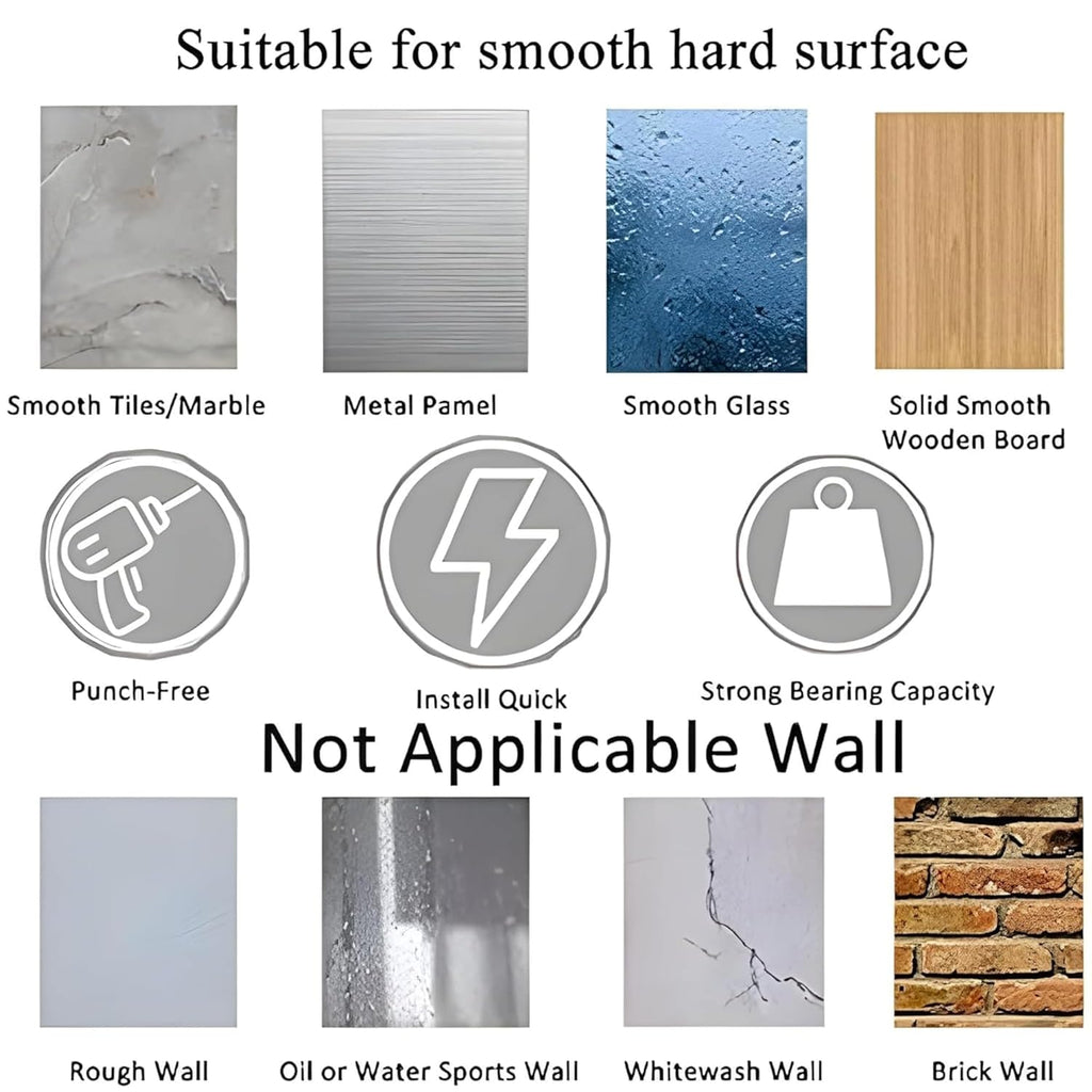 JIALTO 2 Pieces Stainless Steel Broom Holder with Hook - Wall-Mounted Adhesive Waterproof Rustproof Heavy Duty Broom and Mop Stick Holder for Home, Kitchen,