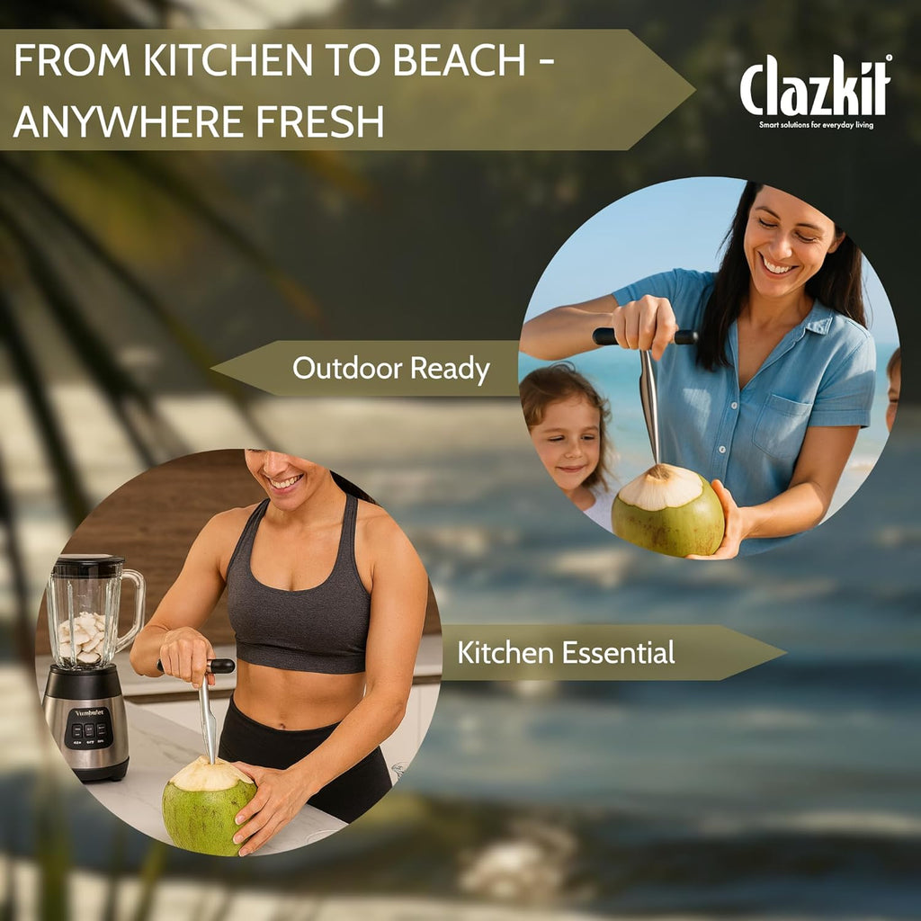 Clazkit Stainless Steel Coconut Opener Tool, Coconut Driller, Coconut Opener Machine, Coconut Opener Knife, Coconut Water Opener- (Pack- 1)