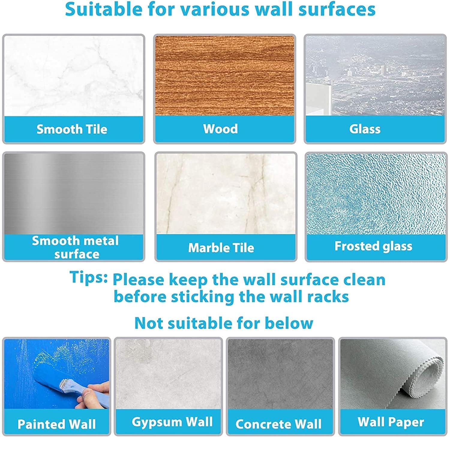 JIALTO 2 Pieces Stainless Steel Broom Holder with Hook - Wall-Mounted Adhesive Waterproof Rustproof Heavy Duty Broom and Mop Stick Holder for Home, Kitchen,