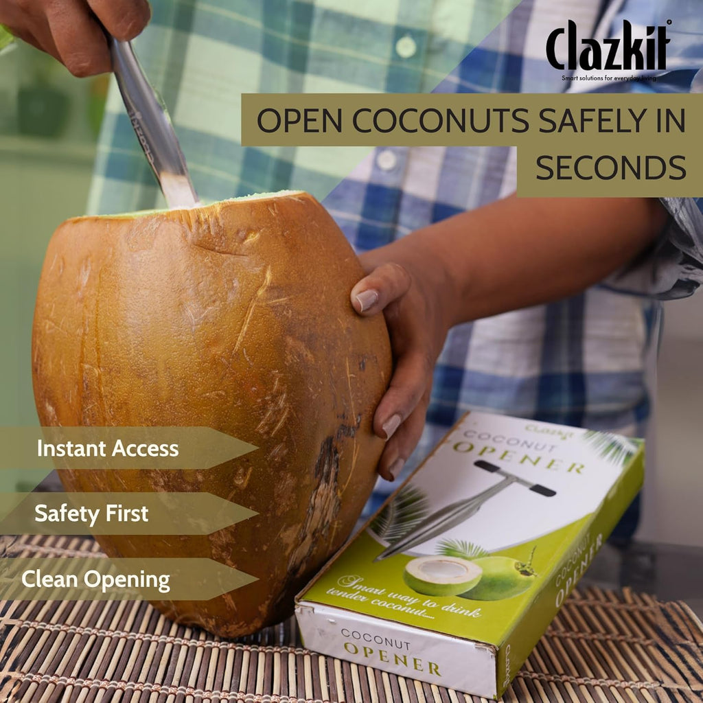 Clazkit Stainless Steel Coconut Opener Tool, Coconut Driller, Coconut Opener Machine, Coconut Opener Knife, Coconut Water Opener- (Pack- 1)